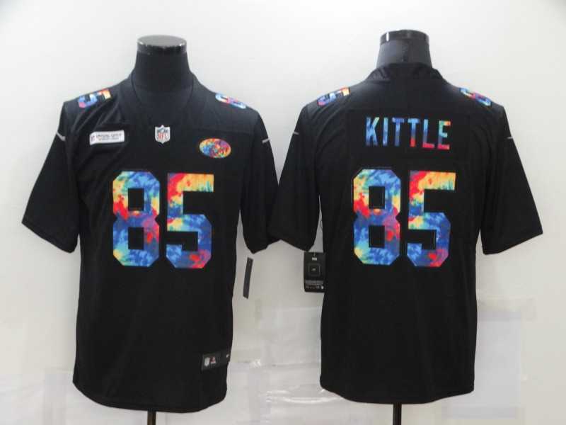 Nike San Francisco 49ers #85 George Kittle Multi-Color Black Crucial Catch Vapor Untouchable Limited Jersey,We sell and wholesale Nike San Francisco 49ers #85 George Kittle Multi-Color Black Crucial Catch Vapor Untouchable Limited Jersey on line form chian!